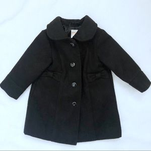 Black Pea Coat 6-12 Months